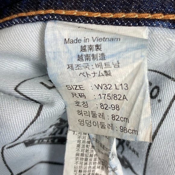 Levis Men Jean Shorts 504 Straight Dark Wash Paisley Pockets Denim Blue Sz 32x13 - Picture 9 of 15